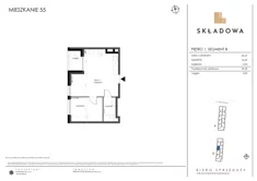 Mieszkanie, 39,59 m², 2 pokoje, piętro 1, oferta nr B55