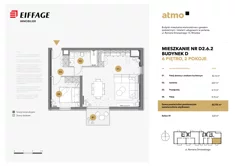 Mieszkanie, 52,93 m², 2 pokoje, piętro 6, oferta nr D2.6.2