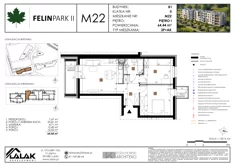 Mieszkanie, 64,41 m², 3 pokoje, piętro 1, oferta nr B1_M22/I