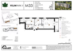 Mieszkanie, 49,23 m², 3 pokoje, piętro 1, oferta nr B1_M33/I