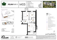 Mieszkanie, 55,33 m², 3 pokoje, piętro 1, oferta nr B1_M5/I