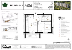 Mieszkanie, 40,52 m², 2 pokoje, piętro 1, oferta nr B1_M6/I