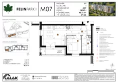 Mieszkanie, 40,78 m², 2 pokoje, piętro 1, oferta nr B1_M7/I