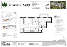 Mieszkanie, 56,00 m², 3 pokoje, piętro 1, oferta nr B1_M8/I