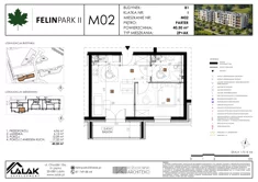 Mieszkanie, 40,52 m², 2 pokoje, parter, oferta nr B1_M2/P