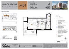 Mieszkanie, 43,75 m², 2 pokoje, parter, oferta nr B1-1