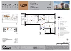 Mieszkanie, 55,37 m², 3 pokoje, piętro 1, oferta nr B1-29