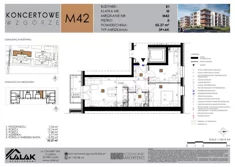 Mieszkanie, 55,37 m², 3 pokoje, piętro 2, oferta nr B1-42