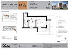 Mieszkanie, 43,75 m², 2 pokoje, parter, oferta nr B1-52