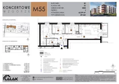 Mieszkanie, 62,39 m², 4 pokoje, piętro 1, oferta nr B1-55