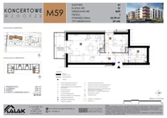 Mieszkanie, 33,70 m², 2 pokoje, piętro 1, oferta nr B1-59