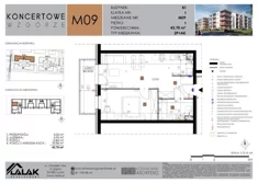 Mieszkanie, 43,70 m², 2 pokoje, piętro 1, oferta nr B1-9