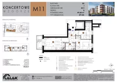 Mieszkanie, 49,68 m², 3 pokoje, piętro 2, oferta nr B2-11