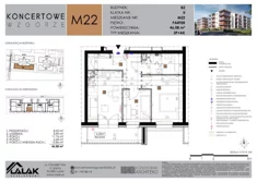 Mieszkanie, 46,08 m², 3 pokoje, parter, oferta nr B2-22