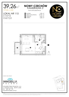 Mieszkanie, 39,26 m², 1 pokój, parter, oferta nr 115