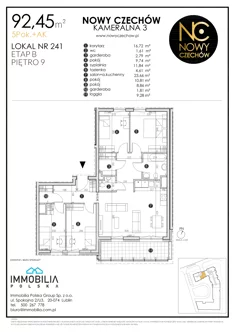 Mieszkanie, 92,45 m², 5 pokoi, piętro 9, oferta nr 241