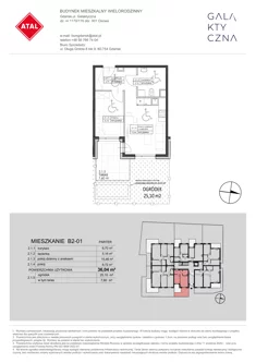 Mieszkanie, 36,04 m², 2 pokoje, parter, oferta nr B2-01