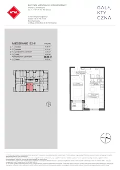 Mieszkanie, 36,06 m², 2 pokoje, piętro 1, oferta nr B2-11