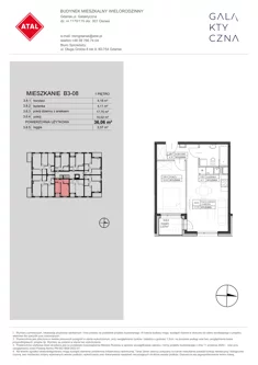 Mieszkanie, 36,06 m², 2 pokoje, piętro 1, oferta nr B3-08