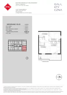 Mieszkanie, 43,83 m², 2 pokoje, piętro 2, oferta nr B3-20