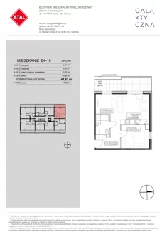 Mieszkanie, 43,83 m², 2 pokoje, piętro 2, oferta nr B4-19