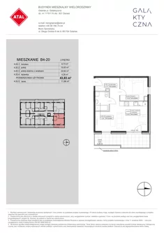 Mieszkanie, 43,83 m², 2 pokoje, piętro 2, oferta nr B4-20