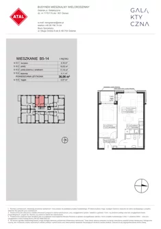 Mieszkanie, 36,06 m², 2 pokoje, piętro 1, oferta nr B5-14