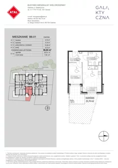 Mieszkanie, 36,04 m², 2 pokoje, parter, oferta nr B6-01