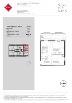 Mieszkanie, 43,83 m², 2 pokoje, piętro 2, oferta nr B6-16