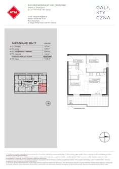 Mieszkanie, 43,83 m², 2 pokoje, piętro 2, oferta nr B6-17