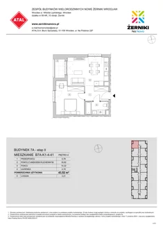 Mieszkanie, 43,52 m², 2 pokoje, piętro 4, oferta nr B7A-K1-4-41