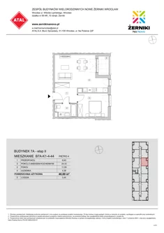 Mieszkanie, 46,89 m², 2 pokoje, piętro 4, oferta nr B7A-K1-4-44