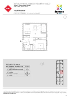 Mieszkanie, 46,78 m², 2 pokoje, piętro 5, oferta nr B7A-K1-5-58