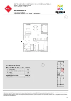 Mieszkanie, 46,89 m², 2 pokoje, piętro 6, oferta nr B7A-K1-6-70