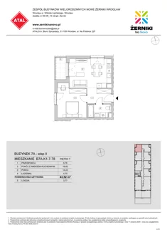 Mieszkanie, 43,52 m², 2 pokoje, piętro 7, oferta nr B7A-K1-7-78