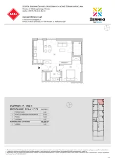 Mieszkanie, 49,28 m², 2 pokoje, piętro 7, oferta nr B7A-K1-7-79