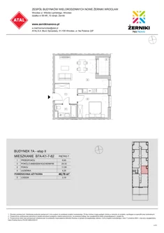 Mieszkanie, 46,78 m², 2 pokoje, piętro 7, oferta nr B7A-K1-7-82