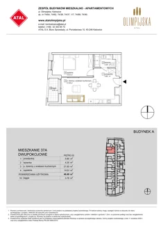 Mieszkanie, 46,49 m², 2 pokoje, piętro 3, oferta nr A-03-37A