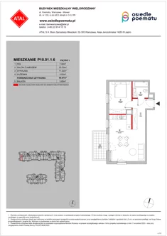 Mieszkanie, 45,67 m², 2 pokoje, piętro 1, oferta nr P10.01.1.6