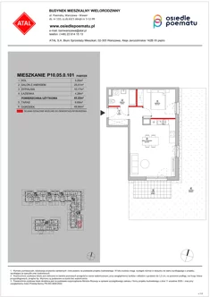 Mieszkanie, 45,22 m², 2 pokoje, parter, oferta nr P10.05.0.101