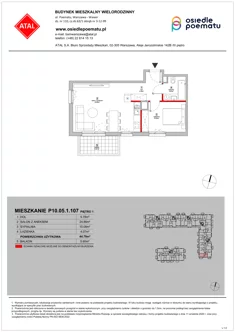 Mieszkanie, 44,79 m², 2 pokoje, piętro 1, oferta nr P10.05.1.107