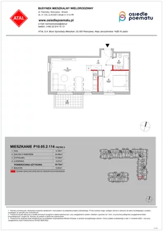 Mieszkanie, 44,79 m², 2 pokoje, piętro 2, oferta nr P10.05.2.114