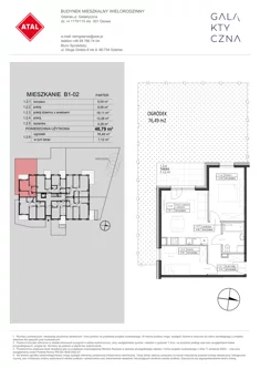 Mieszkanie, 48,79 m², 3 pokoje, parter, oferta nr B1-02