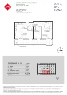 Mieszkanie, 57,25 m², 3 pokoje, piętro 2, oferta nr B1-18