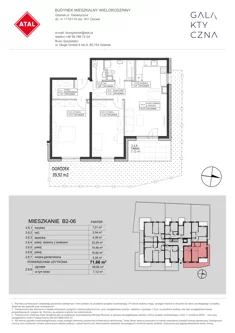 Mieszkanie, 71,66 m², 3 pokoje, parter, oferta nr B2-06