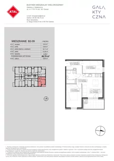 Mieszkanie, 48,79 m², 3 pokoje, piętro 1, oferta nr B2-09