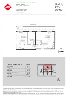 Mieszkanie, 57,25 m², 3 pokoje, piętro 2, oferta nr B3-18