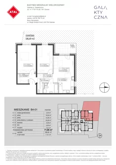 Mieszkanie, 71,66 m², 3 pokoje, parter, oferta nr B4-01