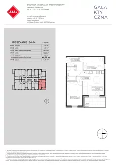 Mieszkanie, 48,79 m², 3 pokoje, piętro 1, oferta nr B4-14