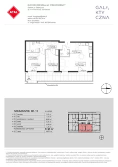 Mieszkanie, 57,25 m², 3 pokoje, piętro 2, oferta nr B4-15